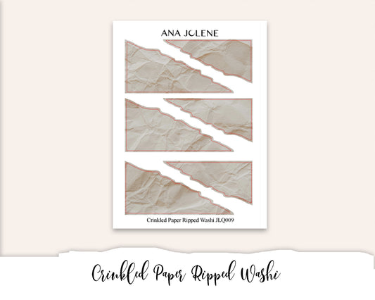 CRINKLED PAPER RIPPED WASHI Deco Stickers