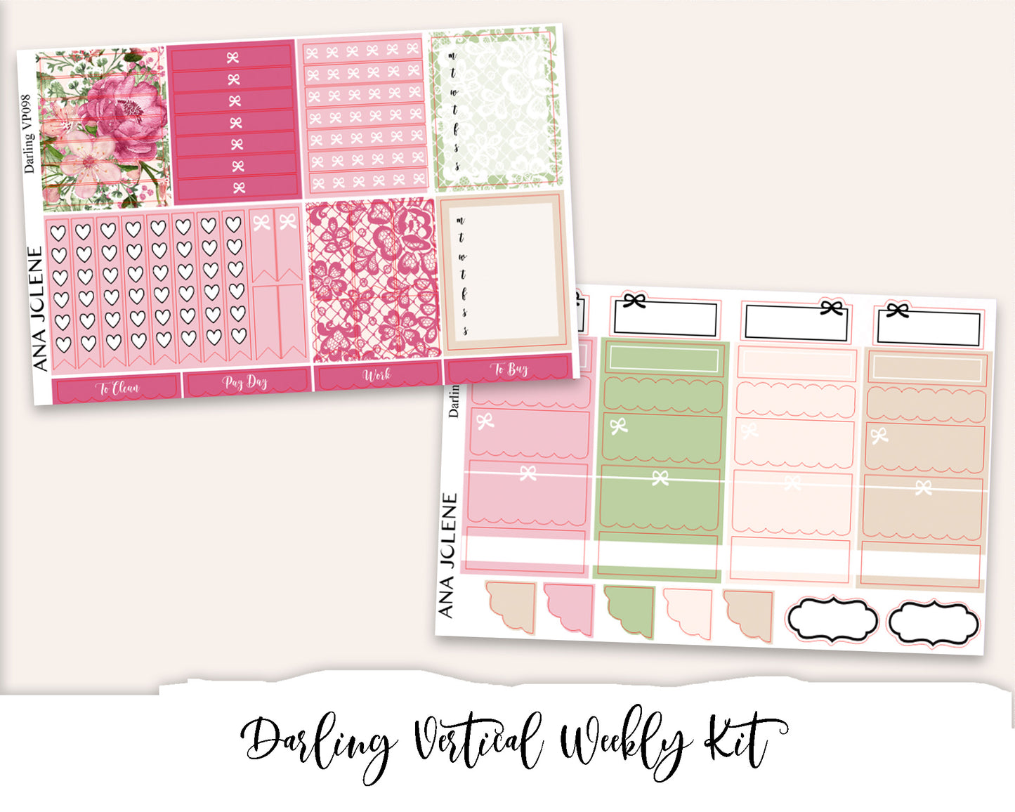 DARLING Planner Sticker Kit (Vertical Weekly)