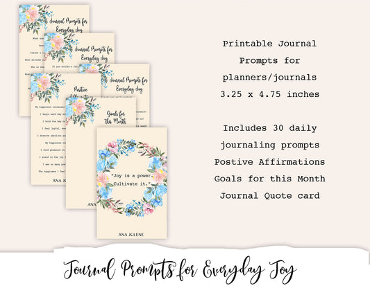 Journal Prompts for Everyday Joy Printable