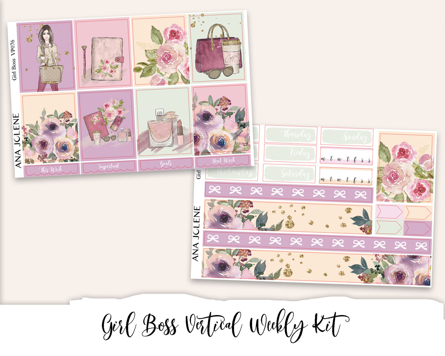 GIRL BOSS Planner Sticker Kit (Vertical Weekly)