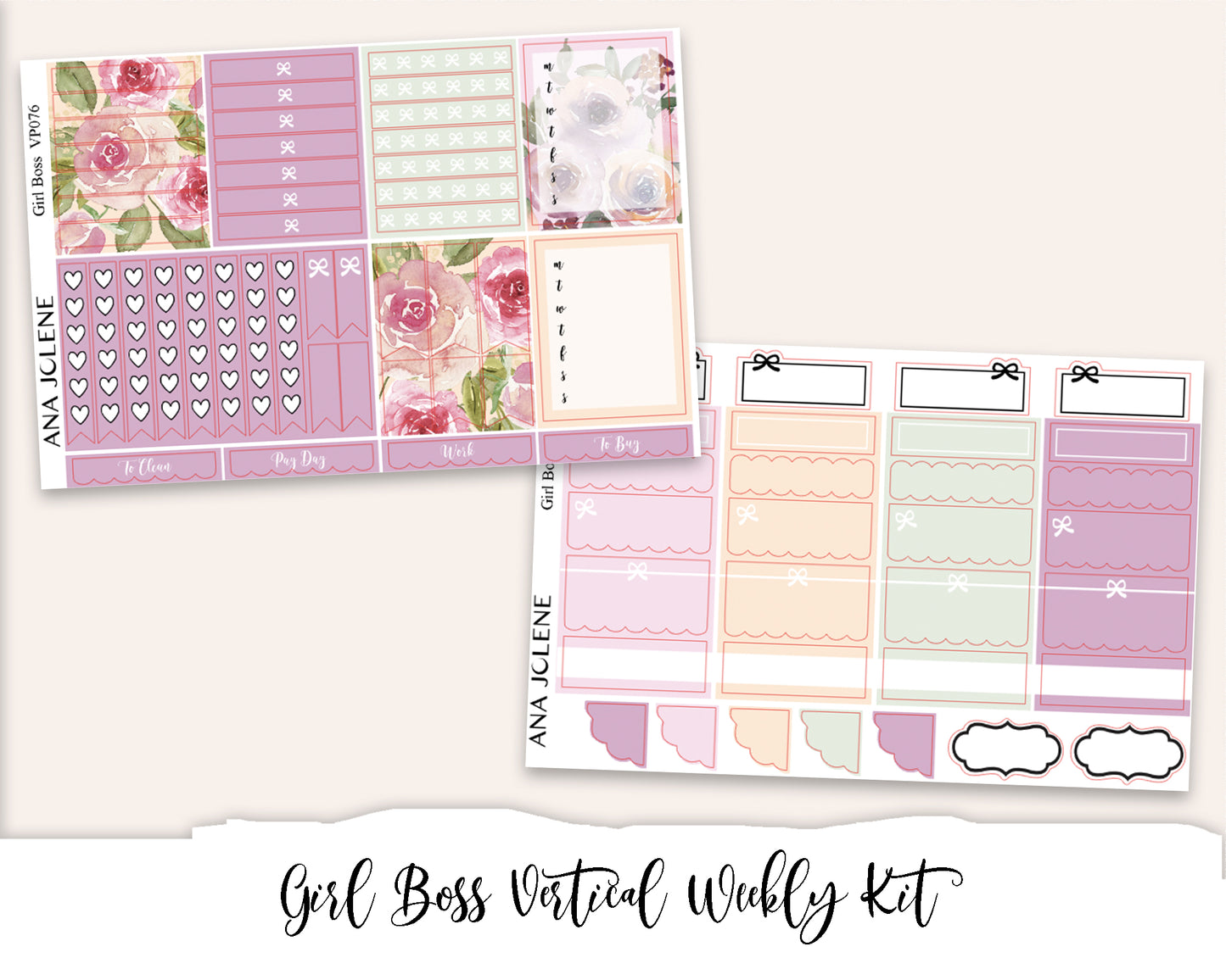 GIRL BOSS Planner Sticker Kit (Vertical Weekly)