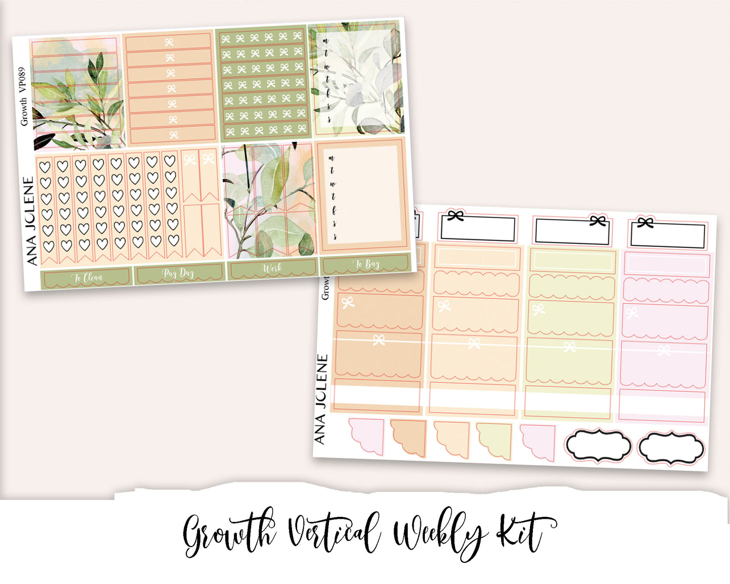 GROWTH Planner Sticker Kit (Vertical Weekly)