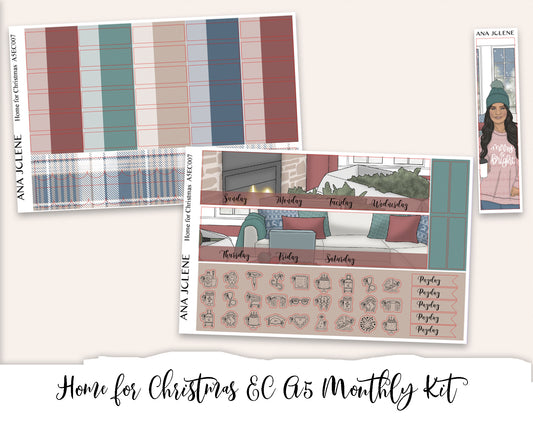HOME FOR CHRISTMAS EC A5 Monthly Planner Sticker Kit