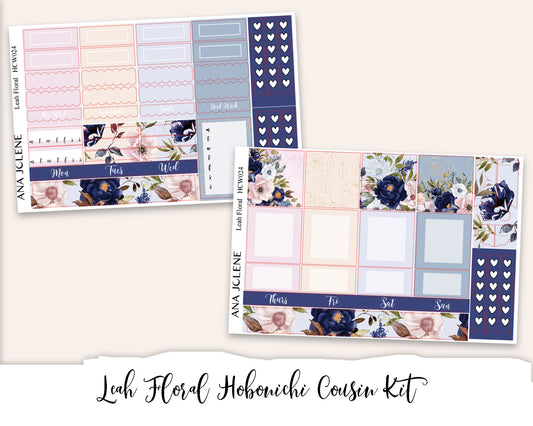 LEAH FLORAL Hobonichi Cousin Weekly Planner Sticker Kit