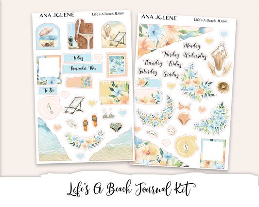 LIFE'S A BEACH Mini Journal Sticker Kit