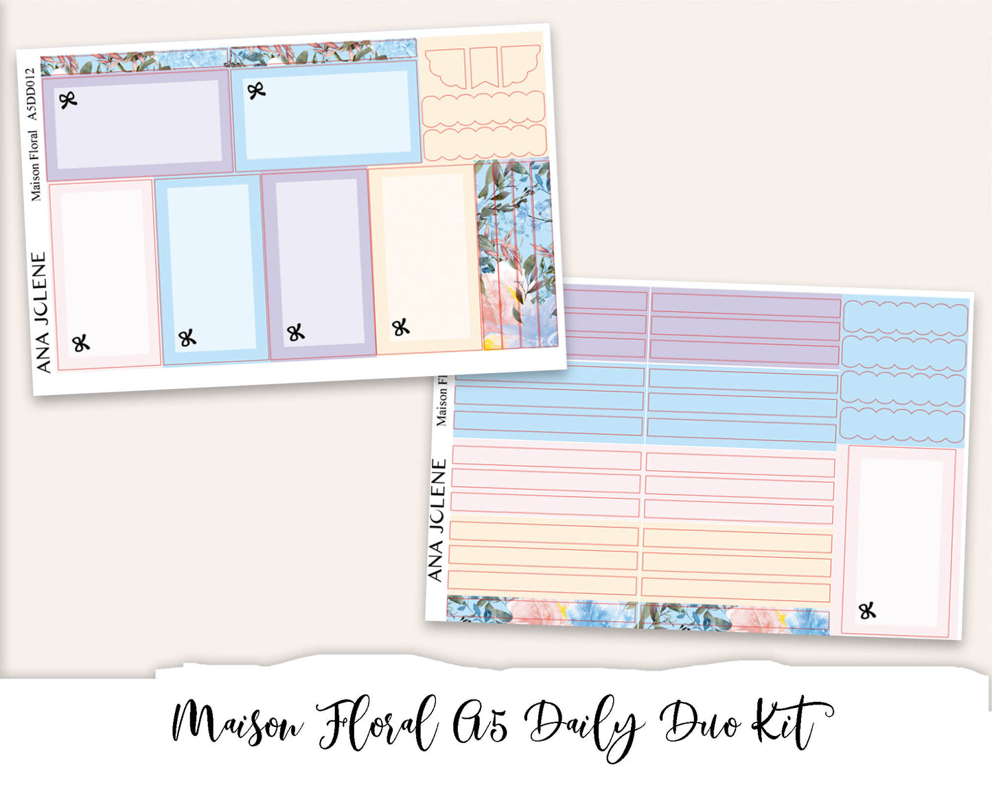 MAISON FLORAL EC A5 Daily Duo Planner Sticker Kit (Erin Condren)