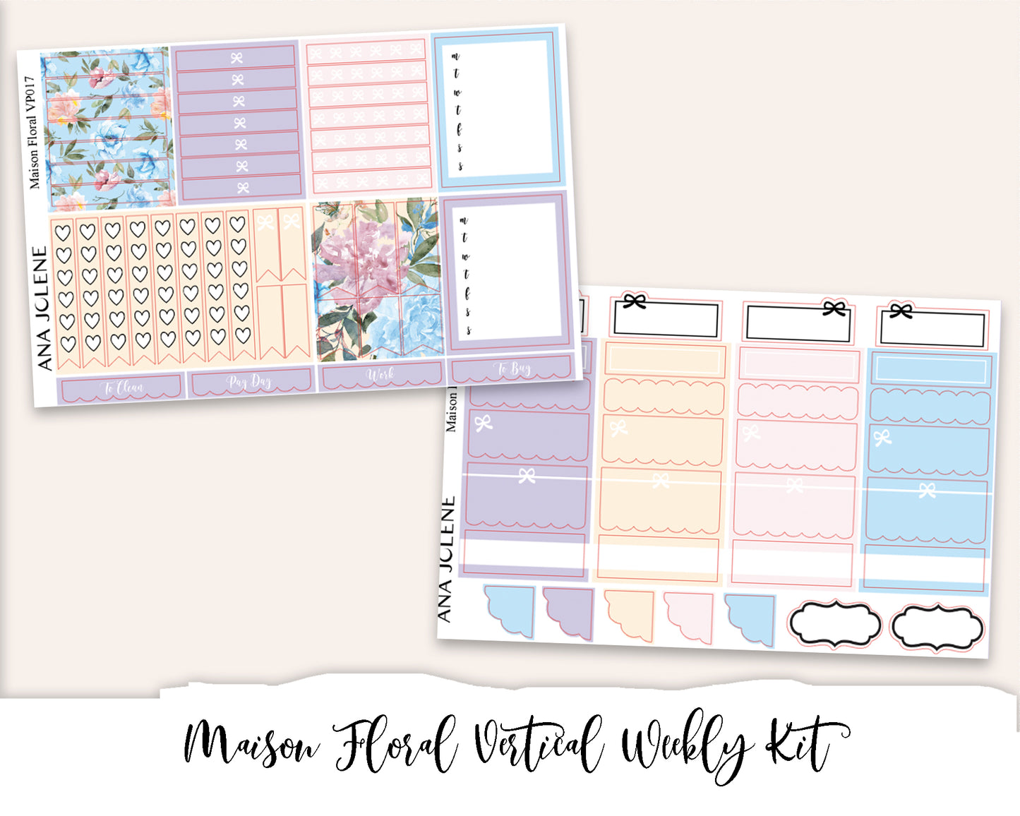 MAISON FLORAL Planner Sticker Kit (Vertical Weekly)