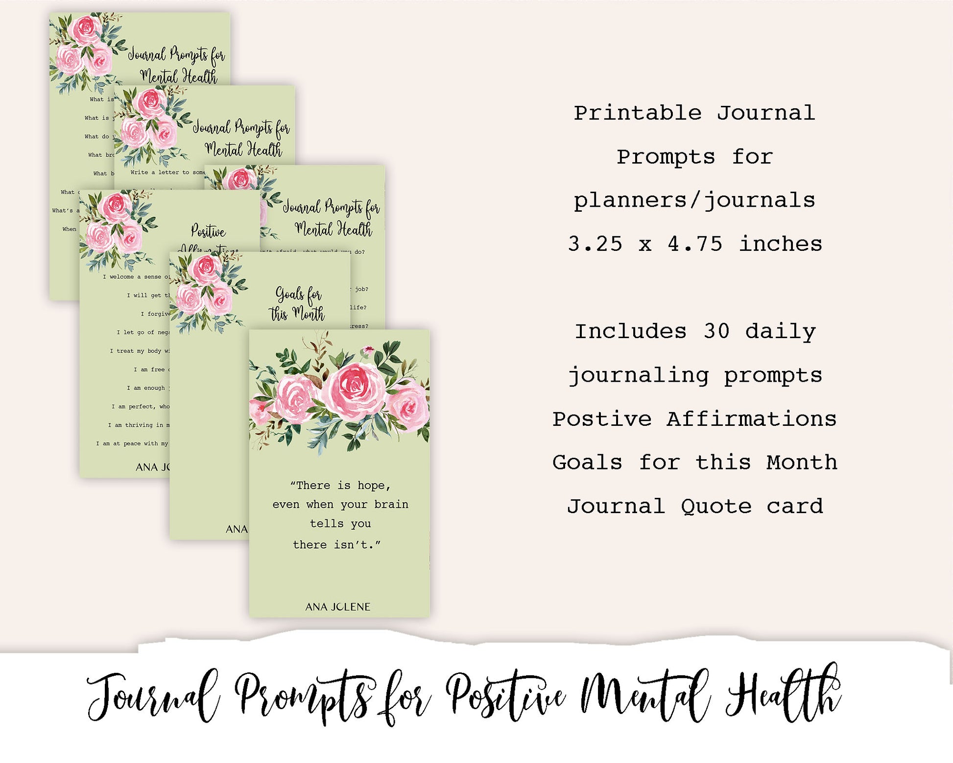 Journal Prompts for Positive Mental Health Printable anajolene