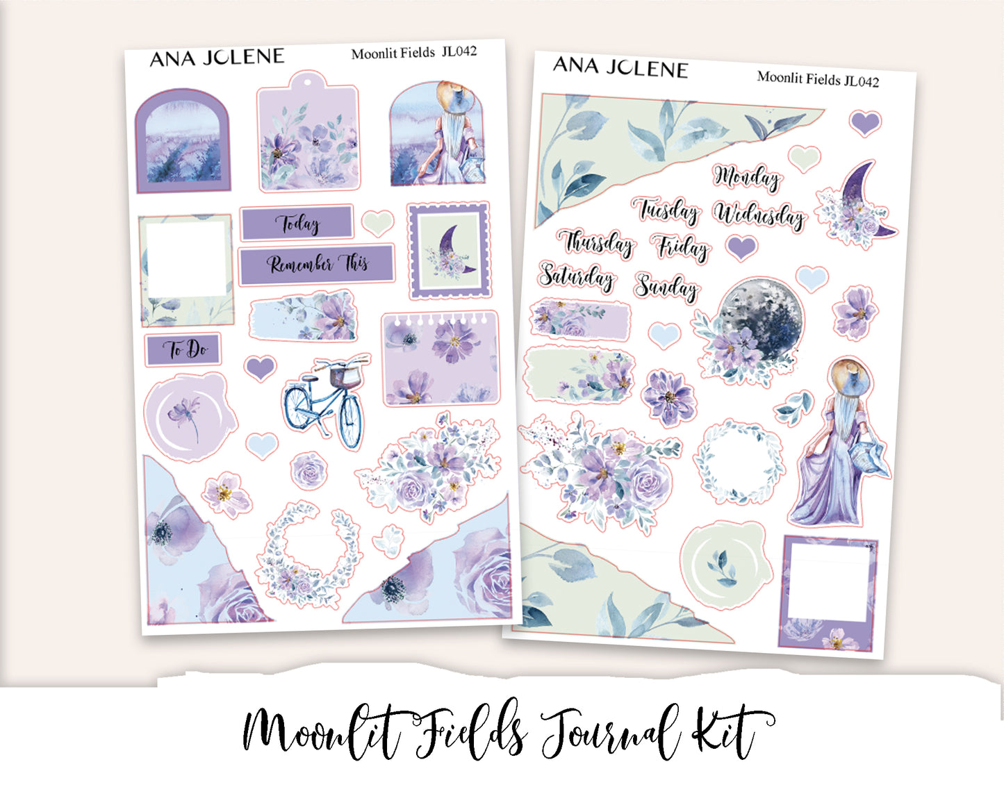 MOONLIT FIELDS Mini Journal Sticker Kit