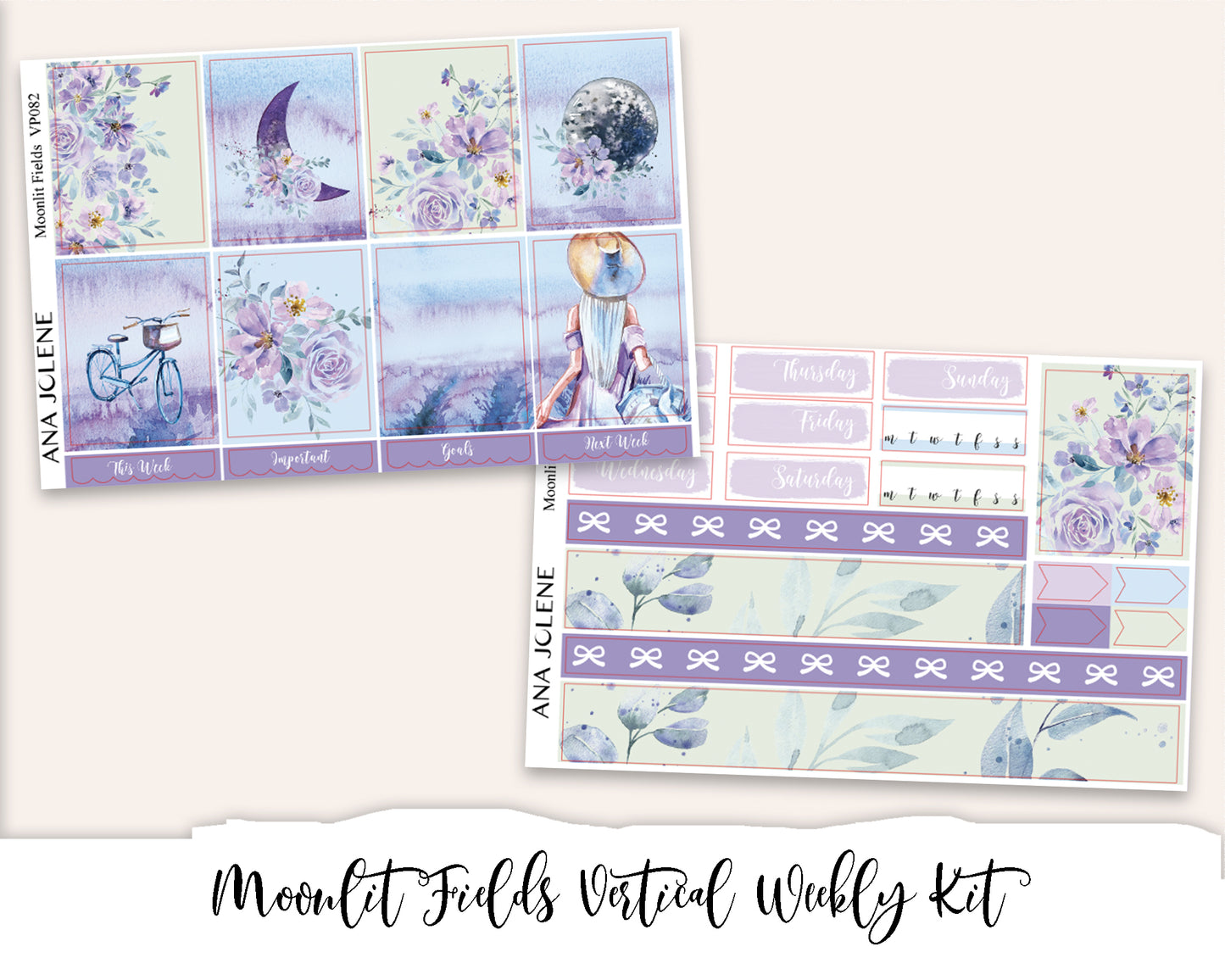 MOONLIT FIELDS Planner Sticker Kit (Vertical Weekly)