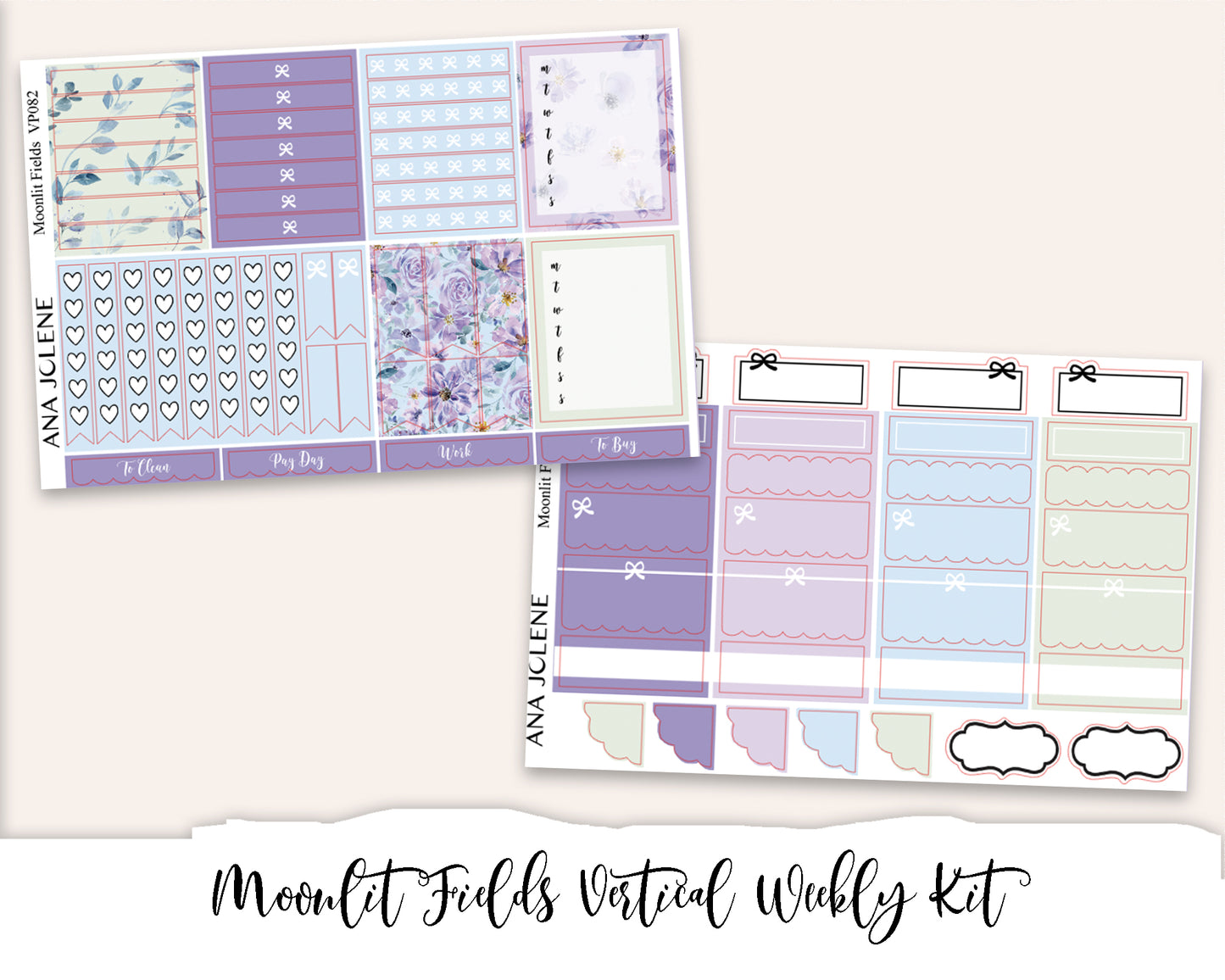 MOONLIT FIELDS Planner Sticker Kit (Vertical Weekly)