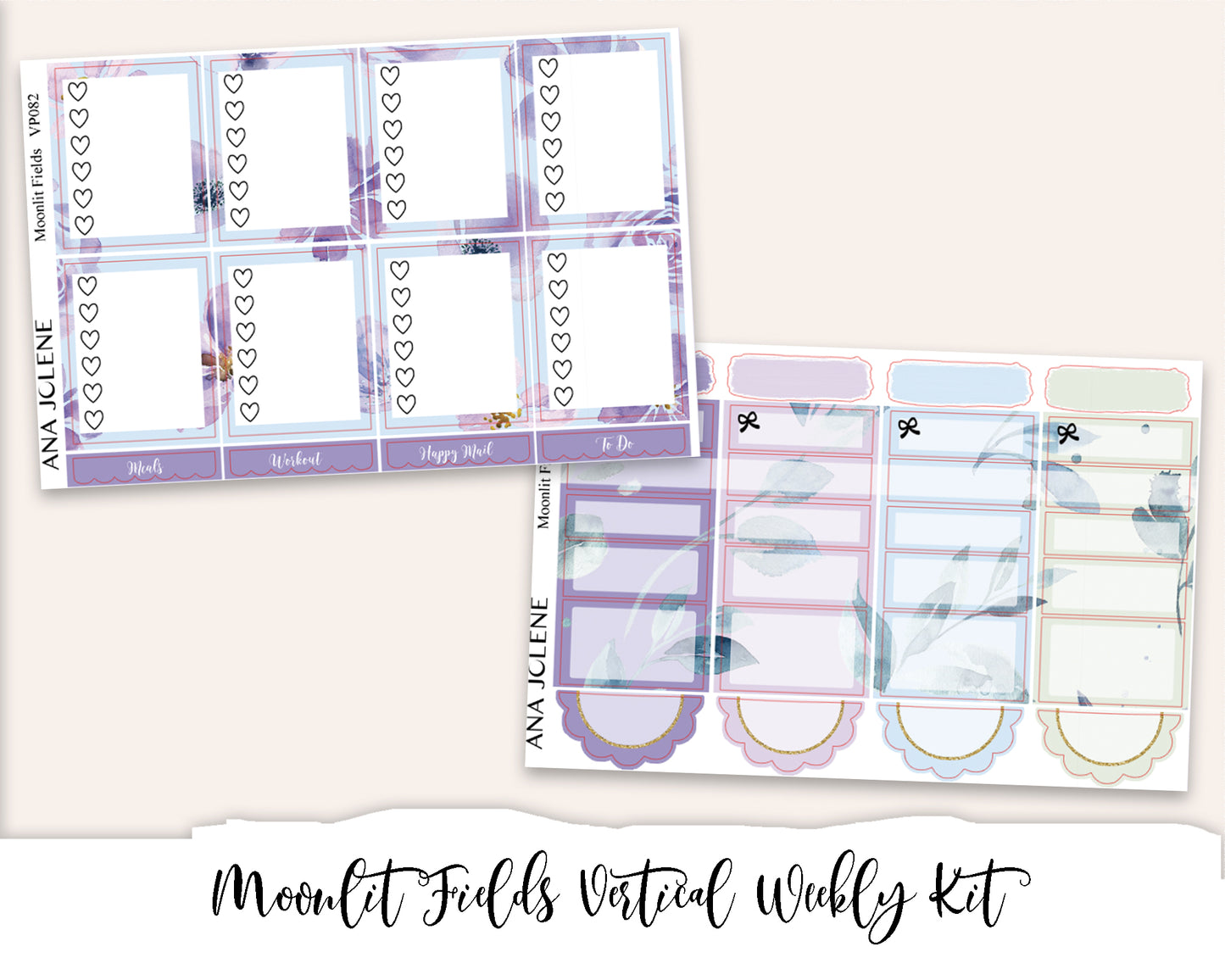 MOONLIT FIELDS Planner Sticker Kit (Vertical Weekly)