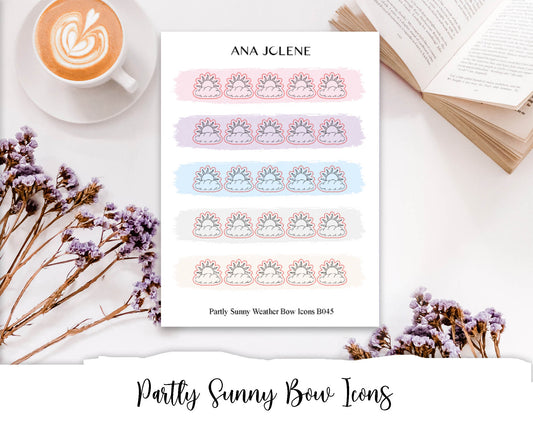 Partly Sunny Weather Bow Icon Stickers