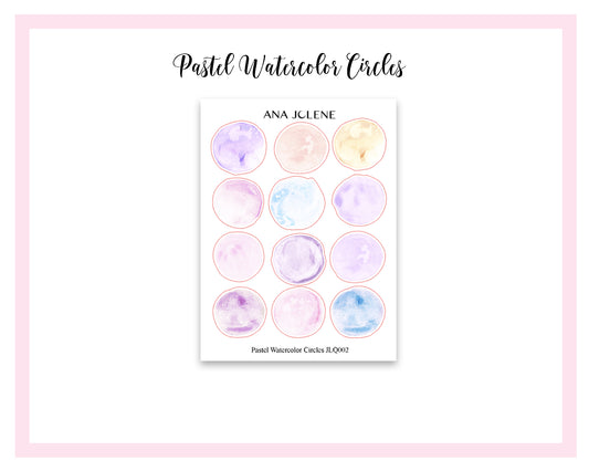 PASTEL WATERCOLOR CIRCLES Deco Stickers