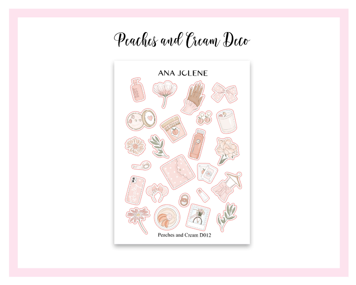 PEACHES AND CREAM EC A5 Monthly Planner Sticker Kit