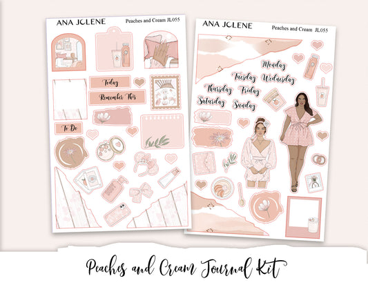 PEACHES AND CREAM Mini Journal Sticker Kit