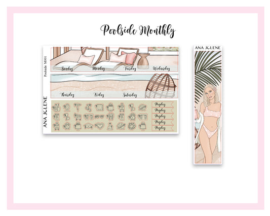 POOLSIDE Monthly Planner Sticker Kit (A5Wide)