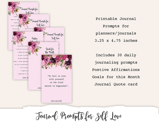 Journal Prompts for Self Love Printable