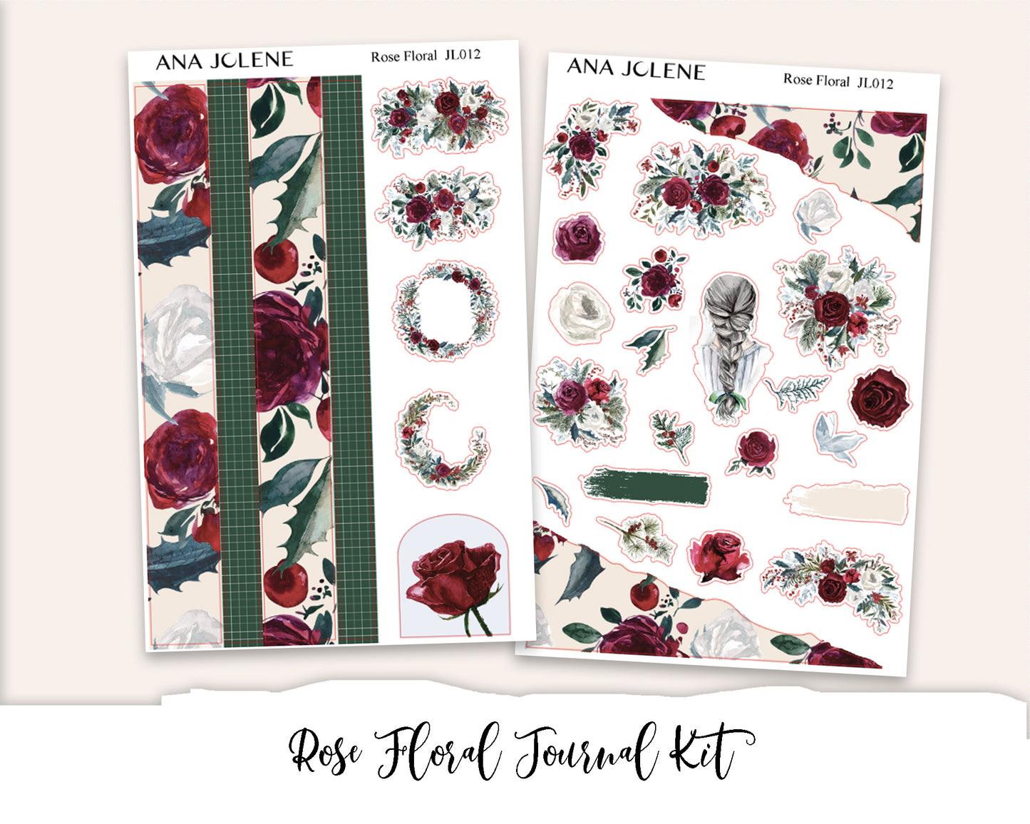 ROSE FLORAL Bullet Journaling Sticker Kit