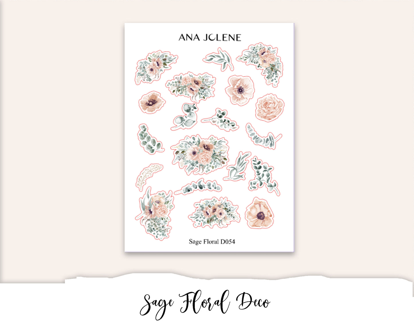 SAGE FLORAL Deco Stickers