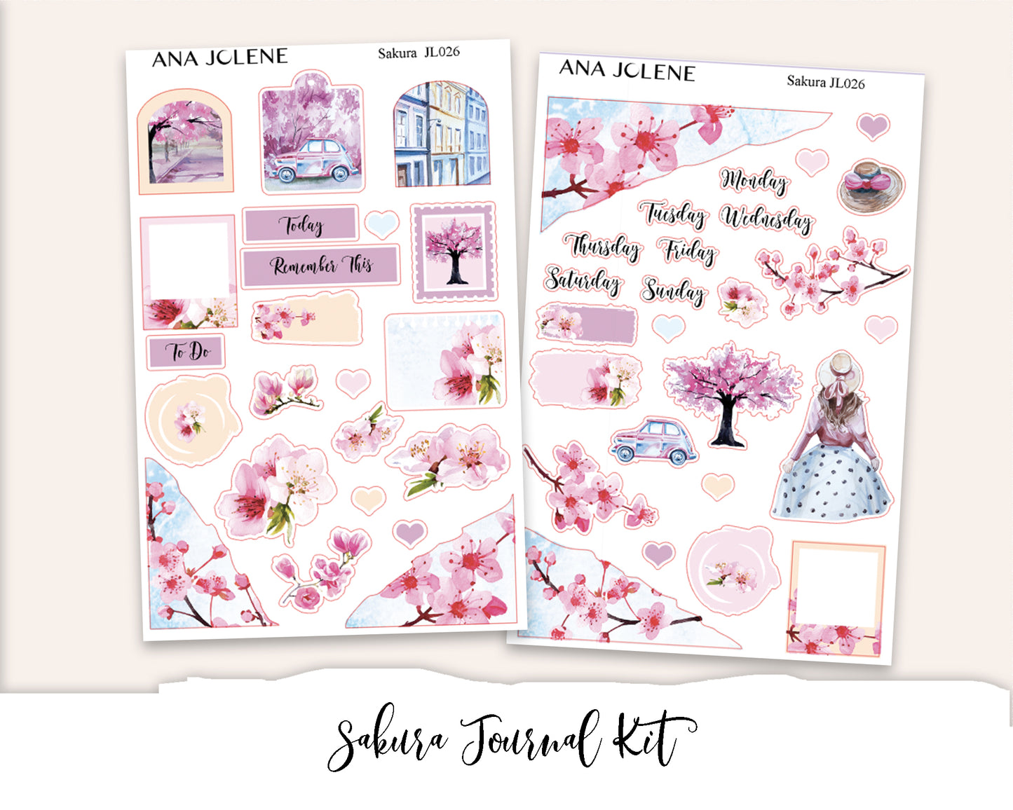 SAKURA Mini Journal Sticker Kit