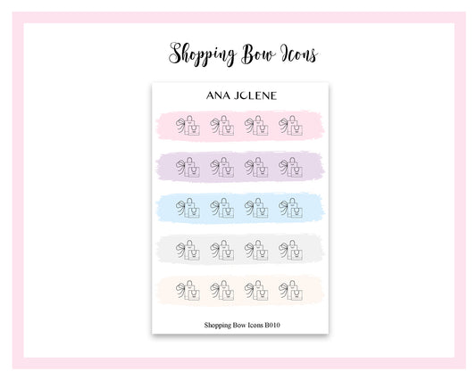 Shopping Bag Bow Icon Stickers