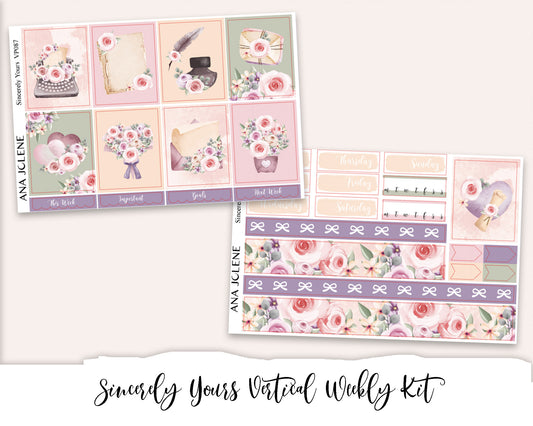 SINCERELY YOURS Planner Sticker Kit (Vertical Weekly)