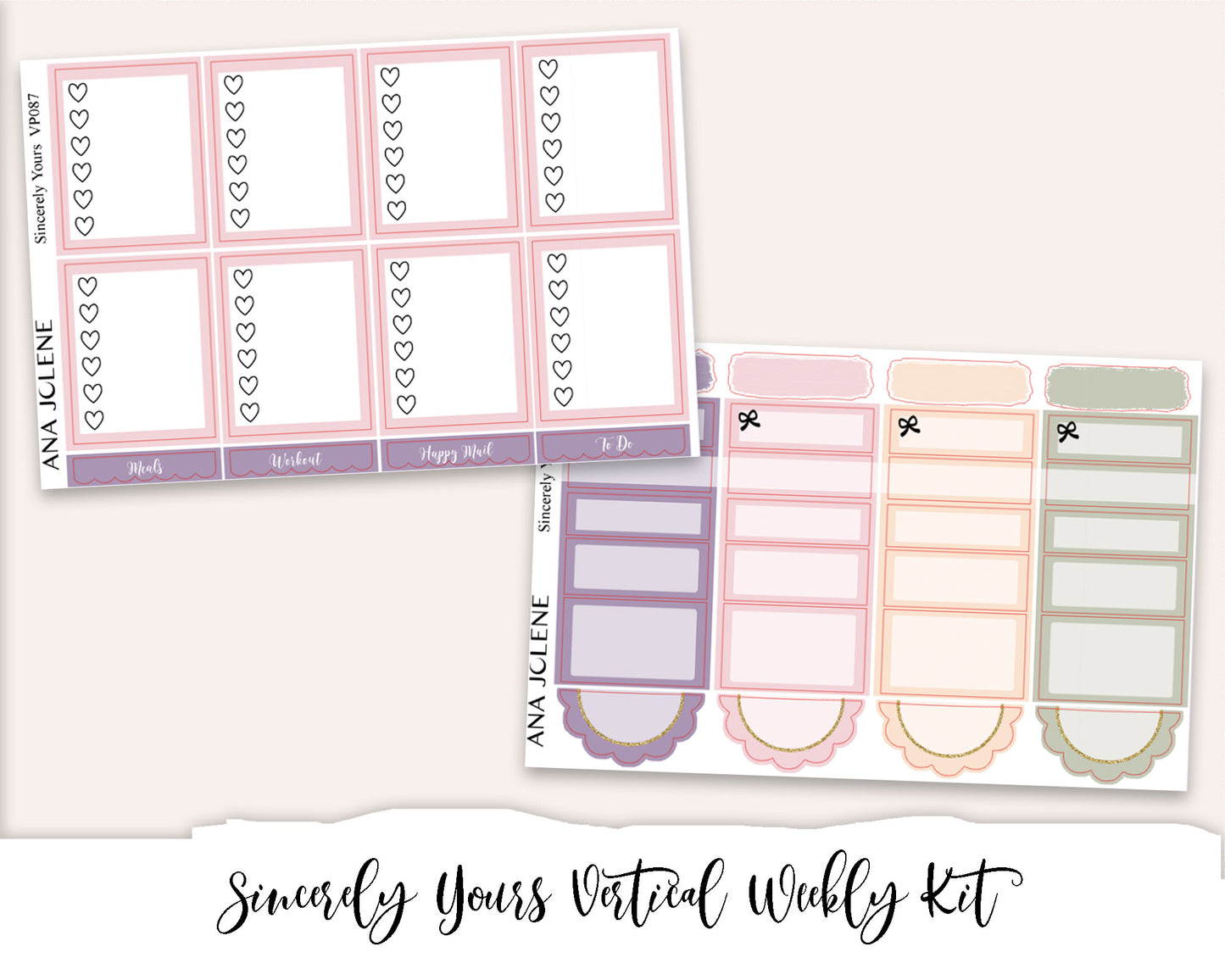 SINCERELY YOURS Planner Sticker Kit (Vertical Weekly)