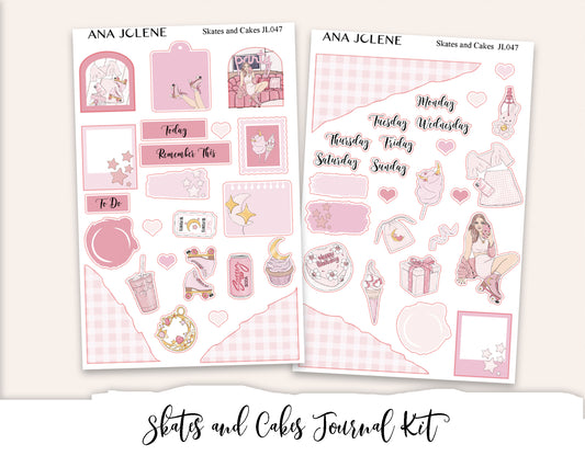 SKATES AND CAKES Mini Journal Sticker Kit