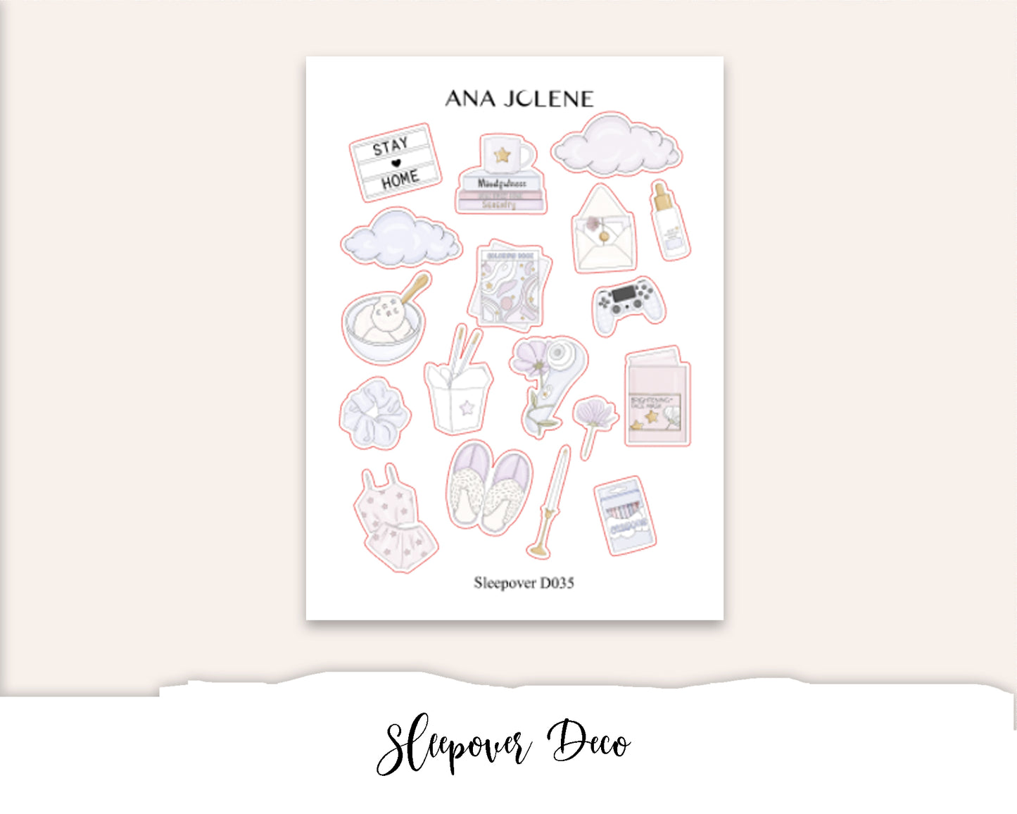 SLEEPOVER Planner Sticker Kit (Vertical Weekly)