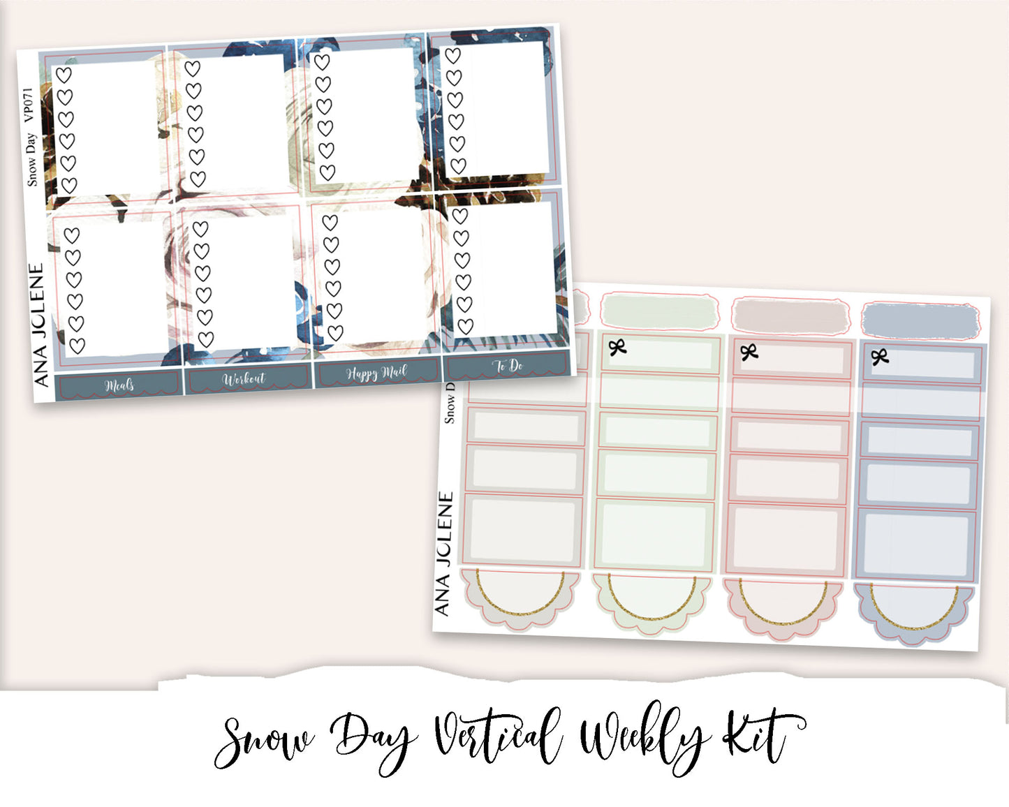 SNOW DAY Planner Sticker Kit (Vertical Weekly)