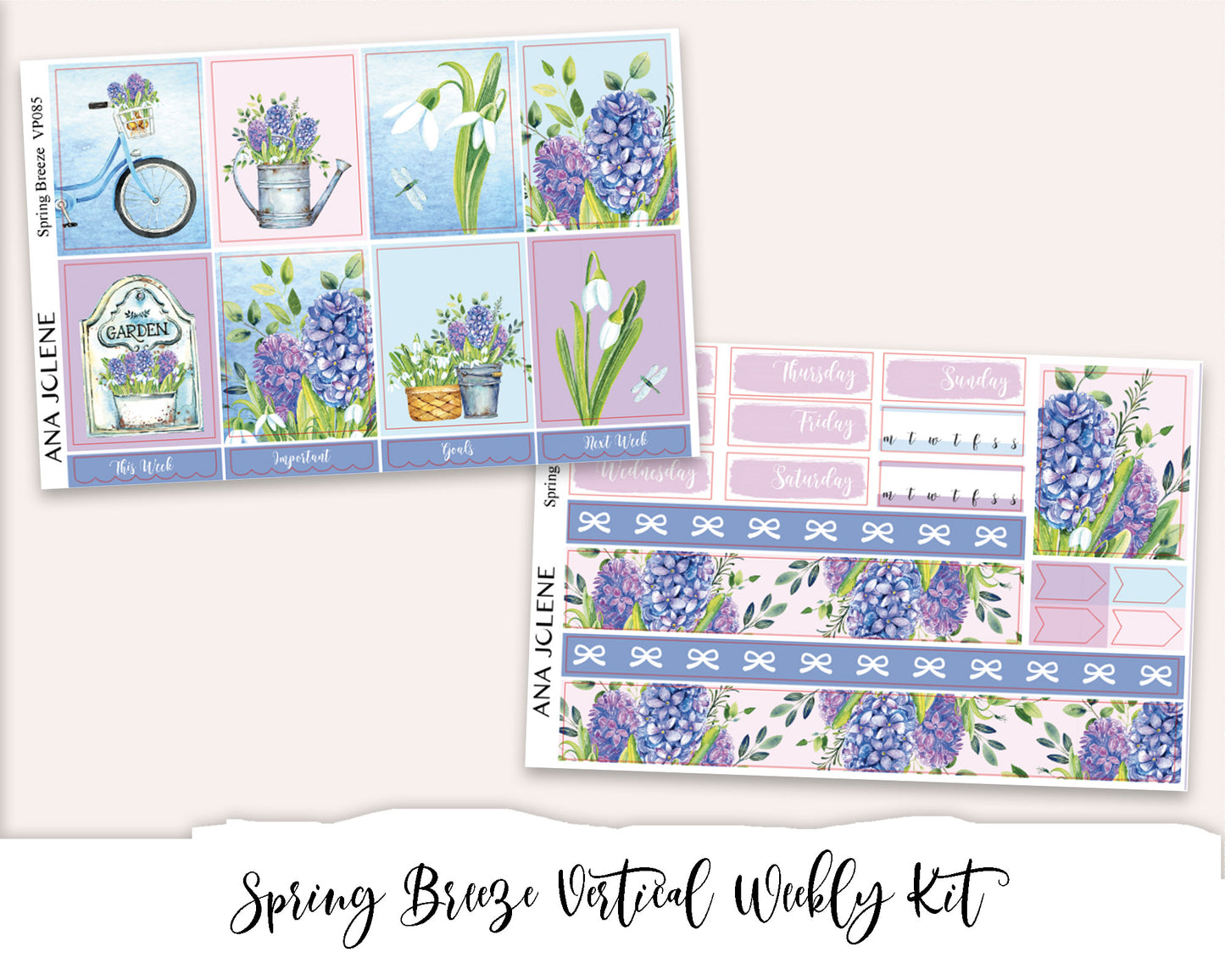 SPRING BREEZE Planner Sticker Kit (Vertical Weekly)