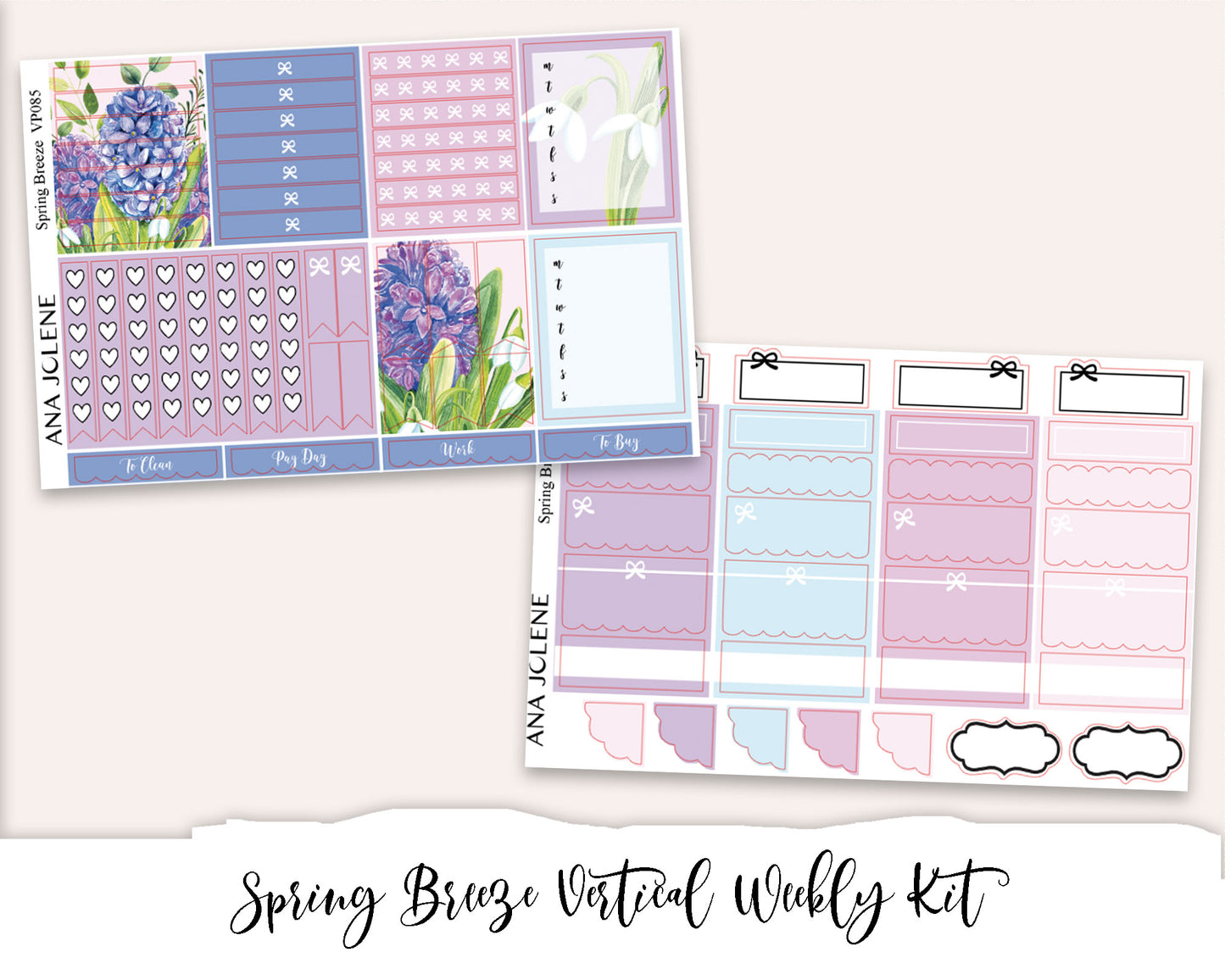 SPRING BREEZE Planner Sticker Kit (Vertical Weekly)