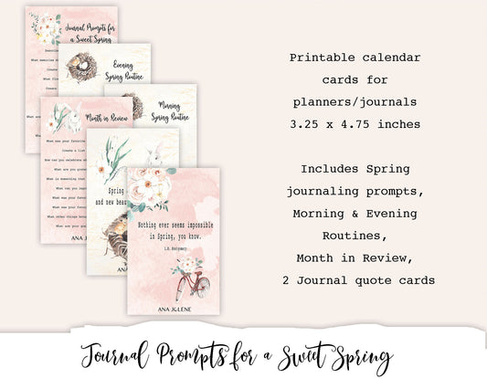 Journal Prompts for a Sweet Spring Printable