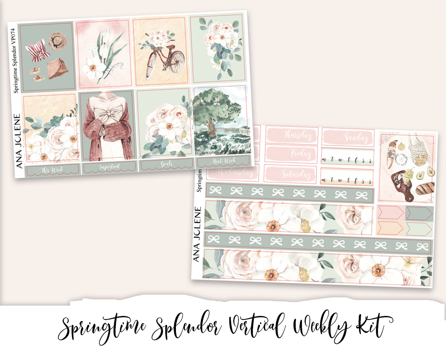 SPRINGTIME SPLENDOR Planner Sticker Kit (Vertical Weekly)