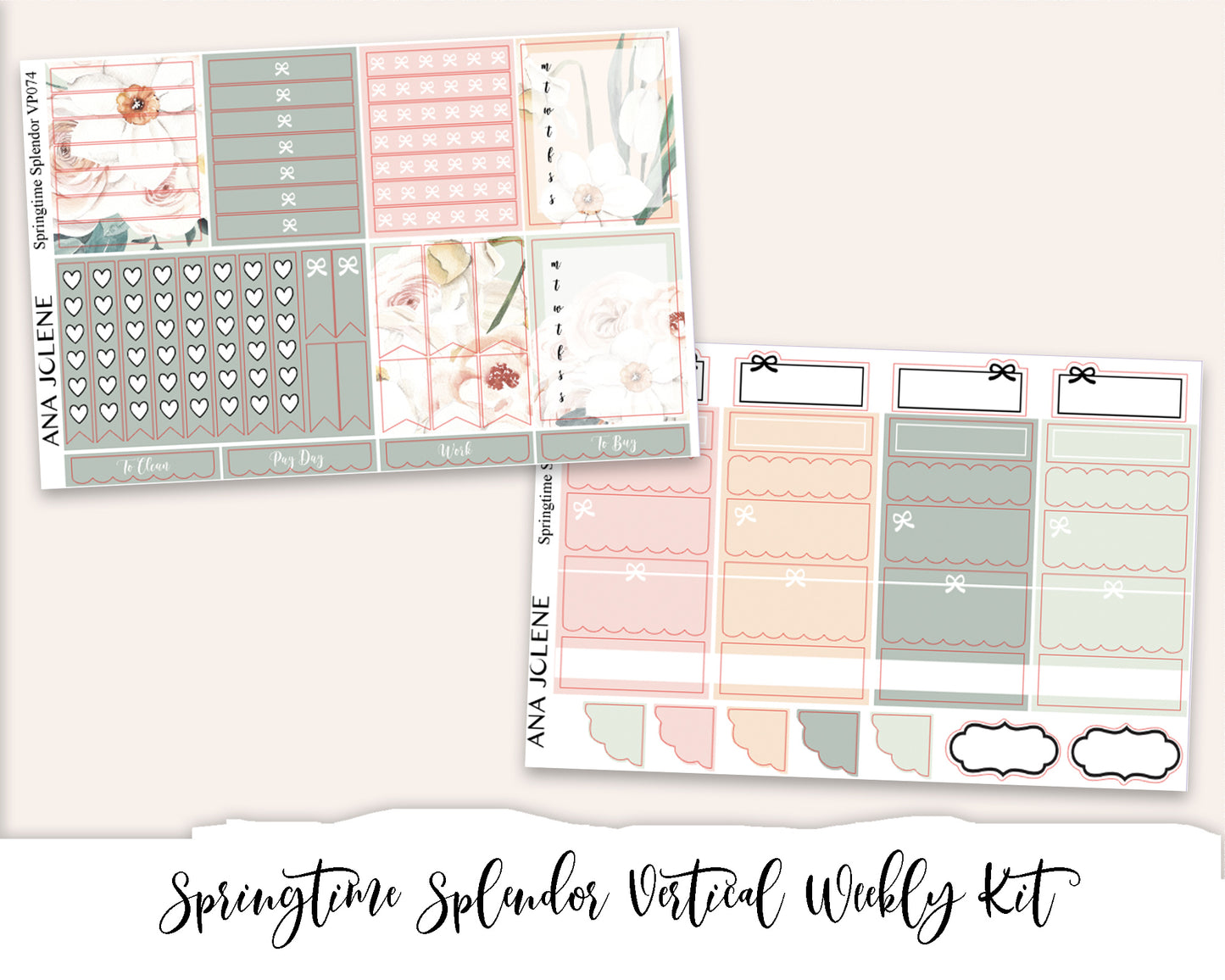 SPRINGTIME SPLENDOR Planner Sticker Kit (Vertical Weekly)