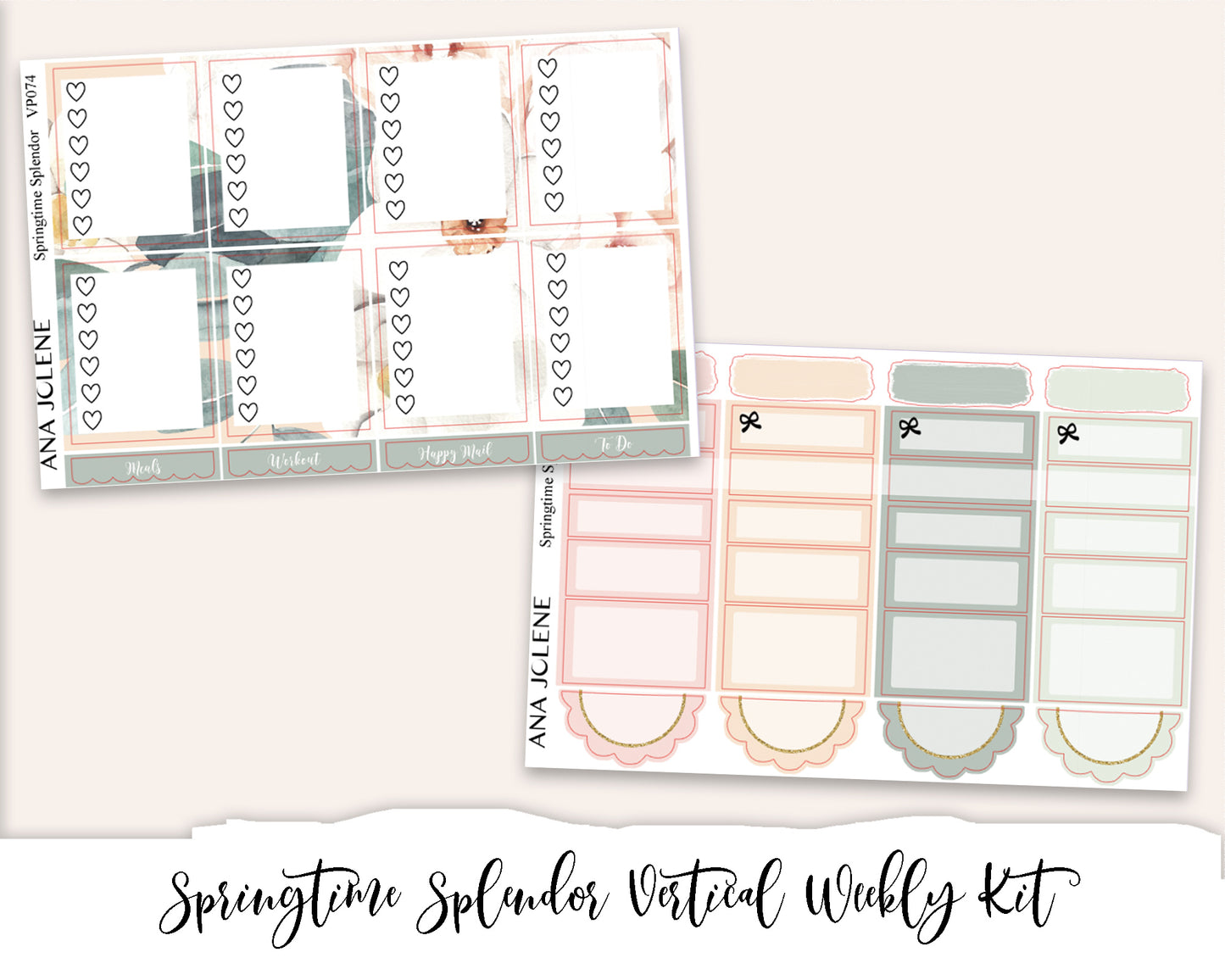 SPRINGTIME SPLENDOR Planner Sticker Kit (Vertical Weekly)