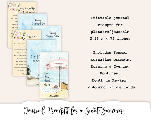 Journal Prompts for a Sweet Summer Printable