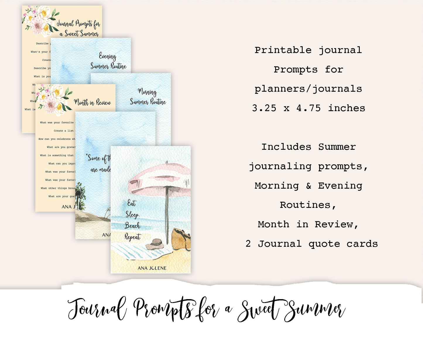 Journal Prompts for a Sweet Summer Printable