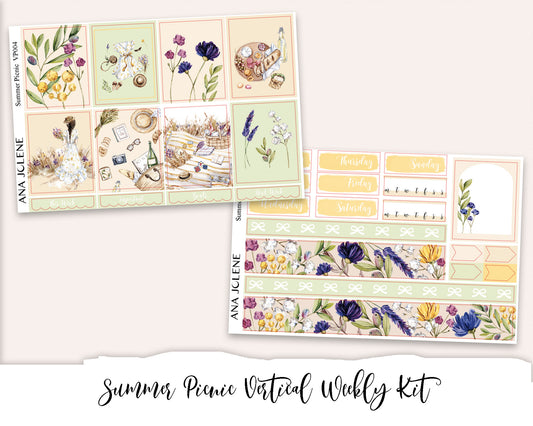 SUMMER PICNIC Planner Sticker Kit (Vertical Weekly)