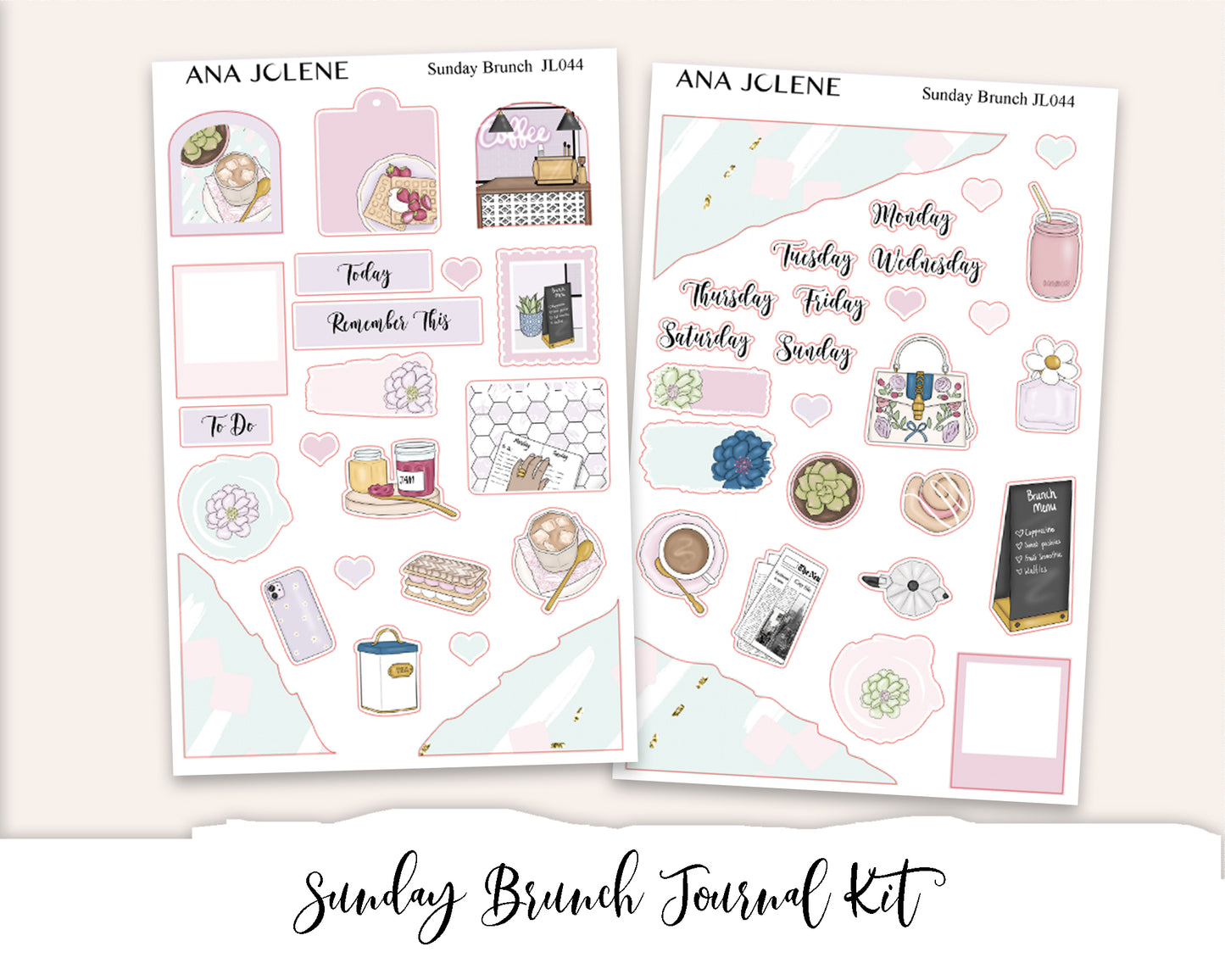 SUNDAY BRUNCH Mini Journal Sticker Kit