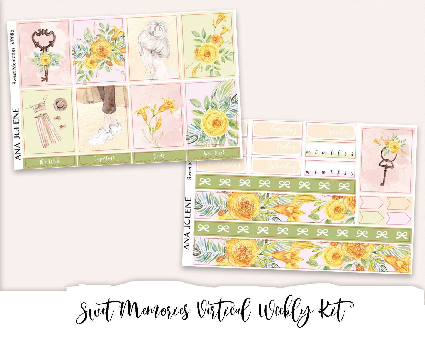 SWEET MEMORIES Planner Sticker Kit (Vertical Weekly)