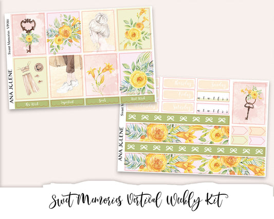 SWEET MEMORIES Planner Sticker Kit (Vertical Weekly)