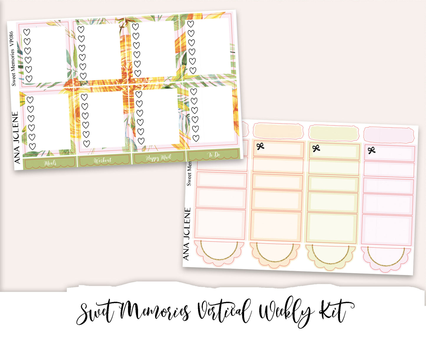 SWEET MEMORIES Planner Sticker Kit (Vertical Weekly)