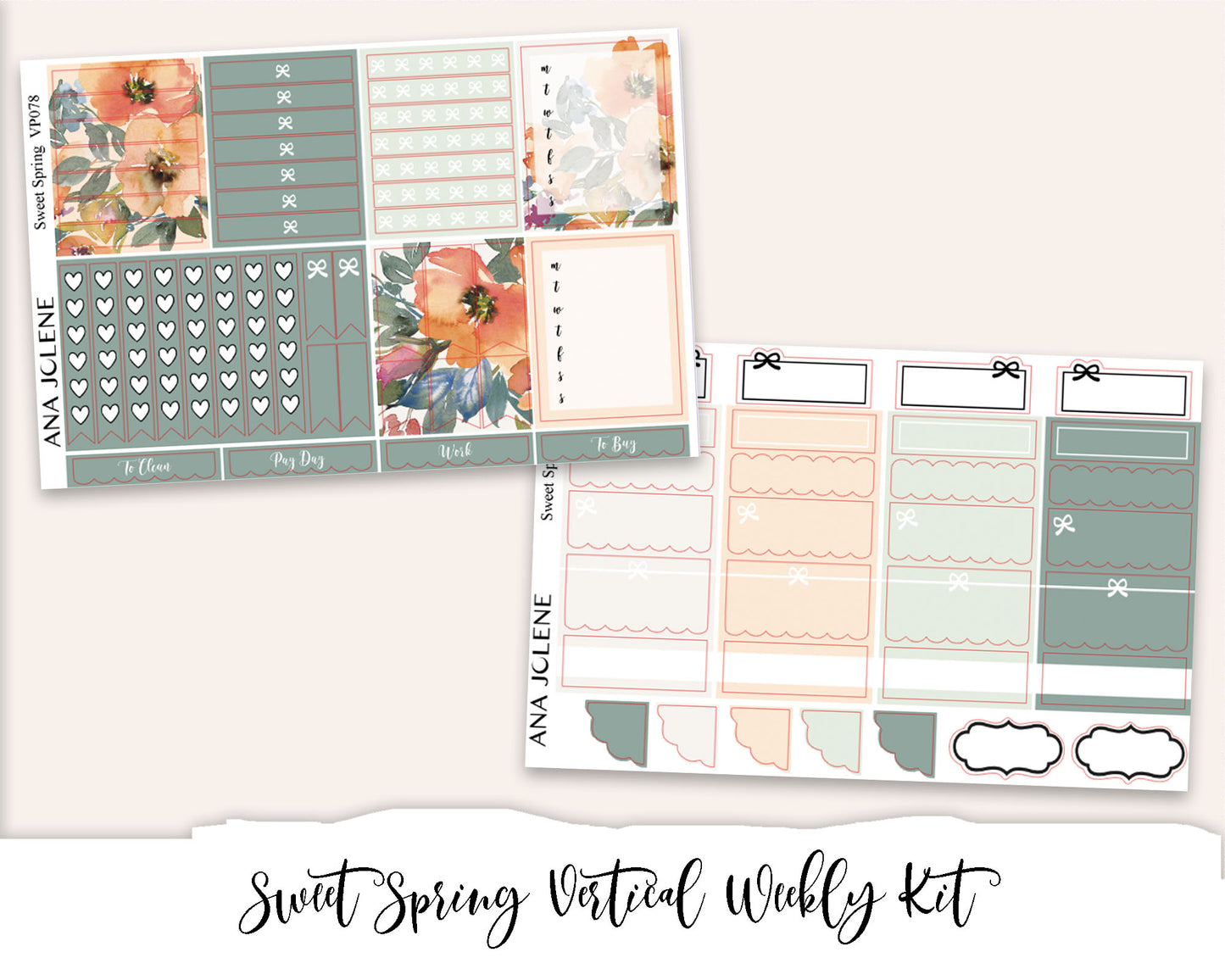 SWEET SPRING Planner Sticker Kit (Vertical Weekly)