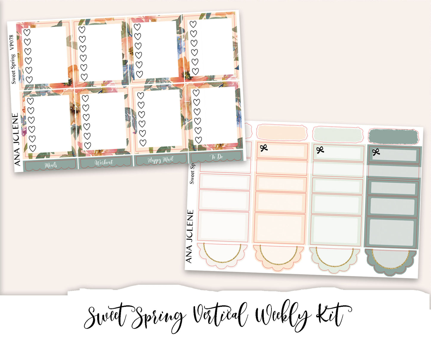 SWEET SPRING Planner Sticker Kit (Vertical Weekly)