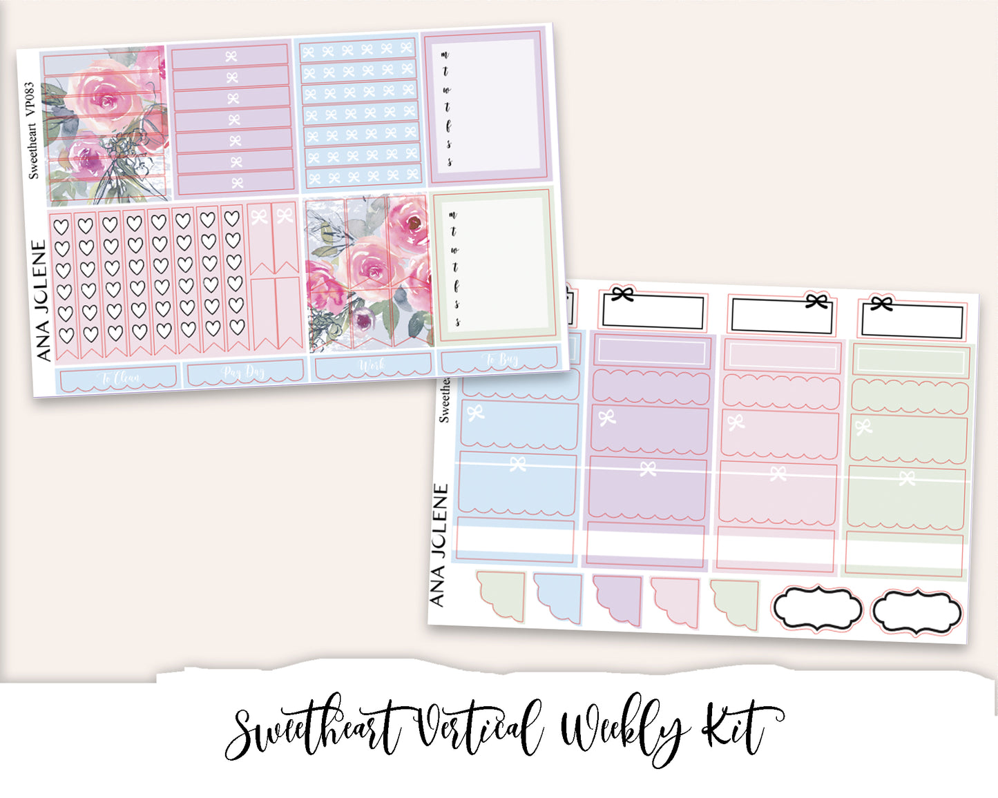 SWEETHEART Planner Sticker Kit (Vertical Weekly)