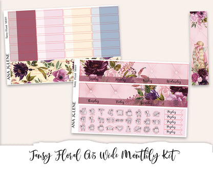 TANSY FLORAL Monthly Planner Sticker Kit (A5 Wide)