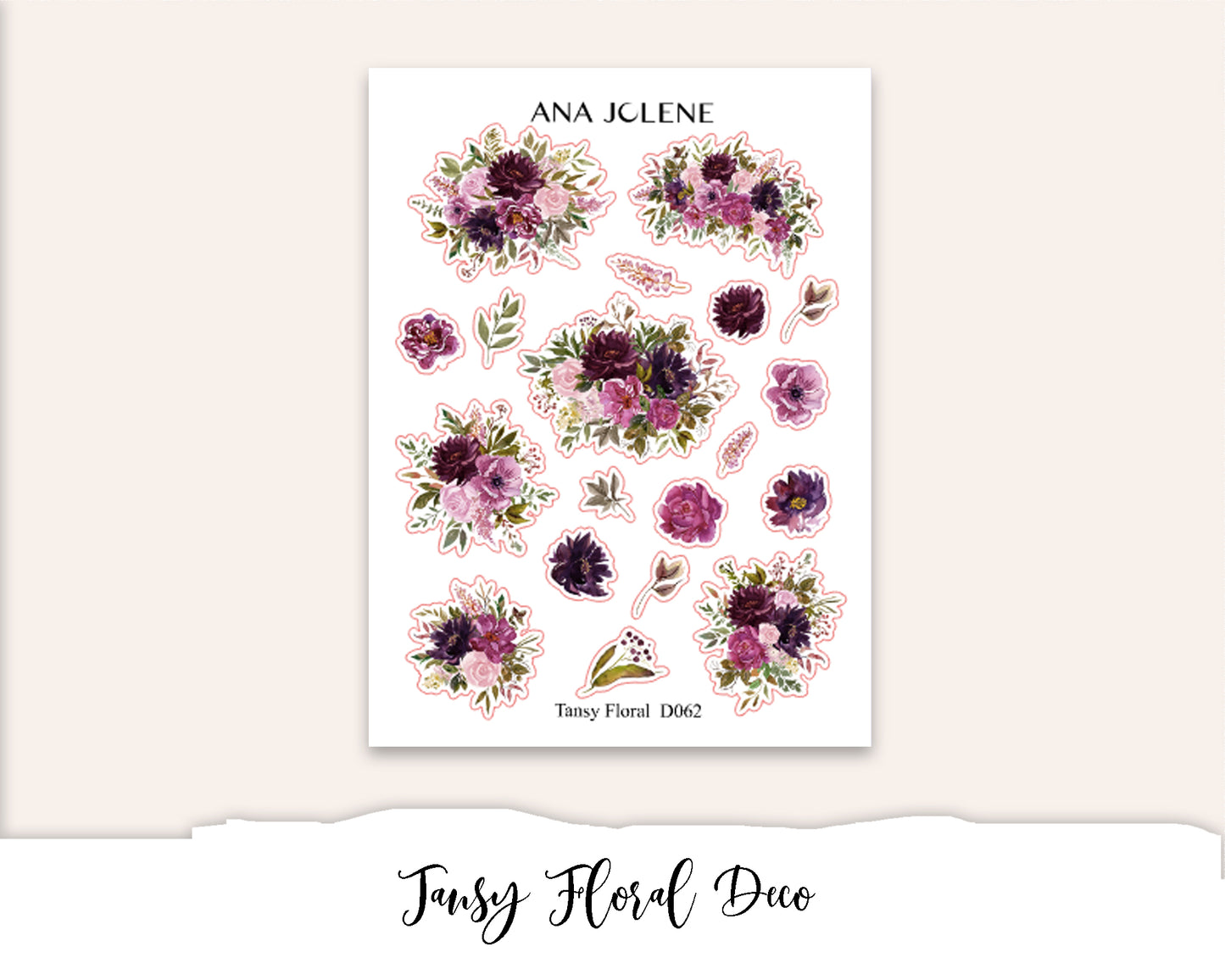 TANSY FLORAL Planner Sticker Kit (Vertical Weekly)