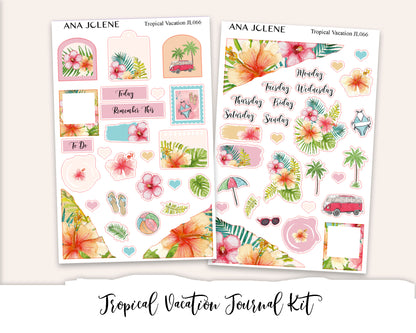 TROPICAL VACATION Mini Journal Sticker Kit